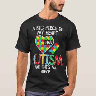Camiseta Gran Parte De Mi Corazón Tiene Autismo Niece Conci