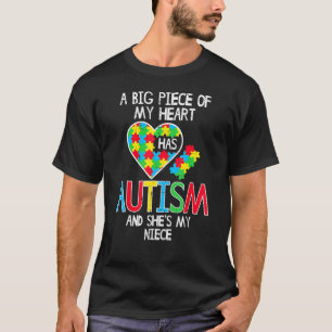 Camiseta Gran Parte De Mi Corazón Tiene Autismo Niece Conci