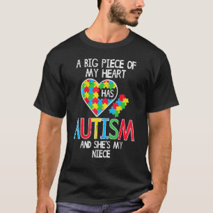 Camiseta Gran Parte De Mi Corazón Tiene Autismo Niece Conci