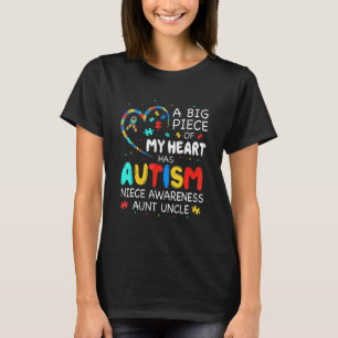 Camiseta Gran Parte De Mi Corazón Tiene Autismo Niece Conci