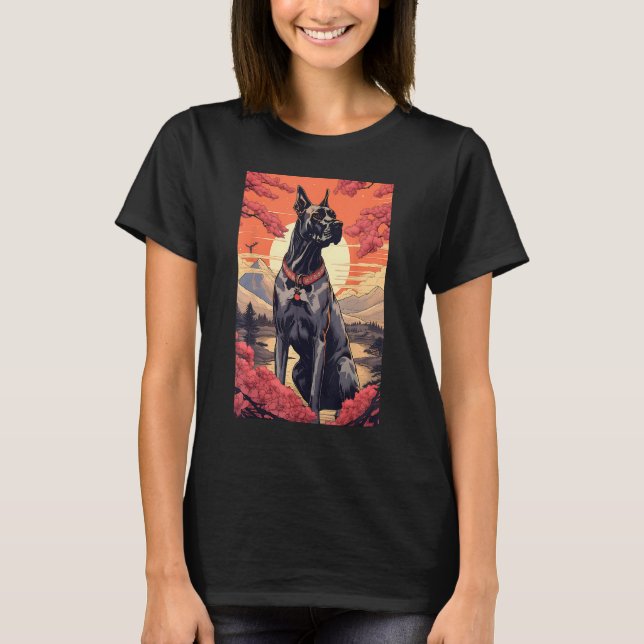 Camiseta Gran perro danés estético japonés Ukiyo e 2 (Anverso)