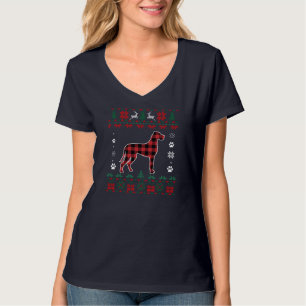 Camiseta Gran Perro Danés Perro Enamorado Pajama Rojo Pinta