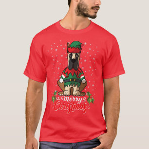 Camiseta Gran Perro Danés saluda Feliz Navidad Santa Costum