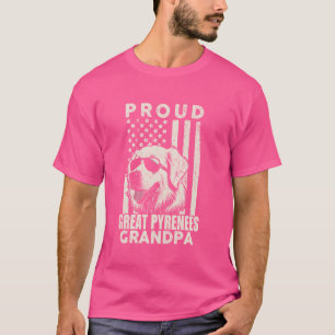 Camiseta Gran perro de los Pirineos Abuelo Bandera American