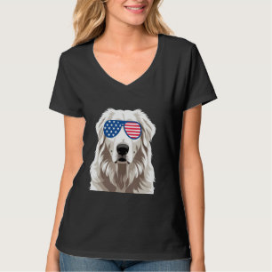 Camiseta Gran perro de los Pirineos Bandera Americana Patri