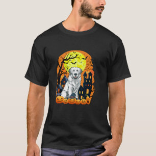 Camiseta Gran Perro de los Pirineos con calabazas Graciosa 