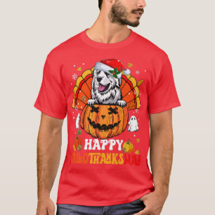 Camiseta Gran perro de los Pirineos Feliz Hallothanksmas Ha