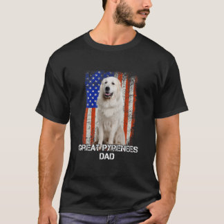 Camiseta Gran perro de los Pirineos Papá Padre Día Bandera 