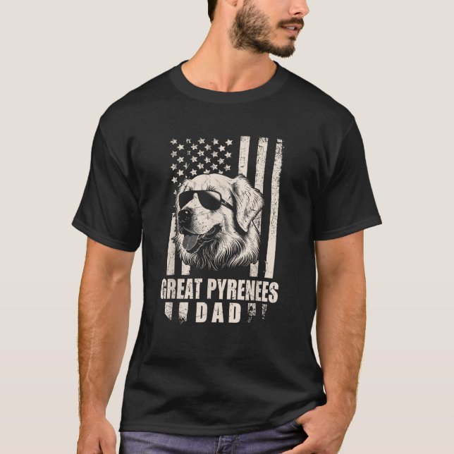 Camiseta Gran perro de los Pirineos papá regalo de la bande (Anverso)