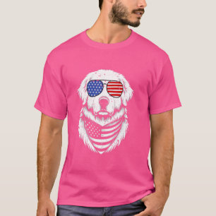 Camiseta Gran perro de los Pirineos Patriótico 4 de julio a