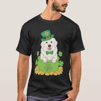 Camiseta Gran Perro Pirineos Día de San Patricio Trébol de 