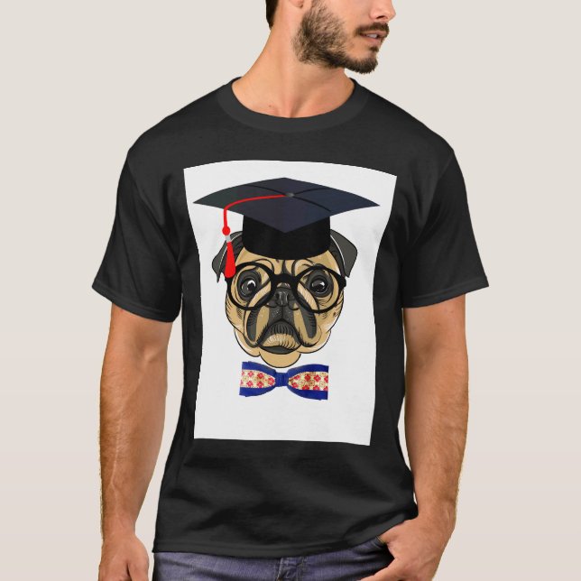 Camiseta Gran perro pug graduado (Anverso)