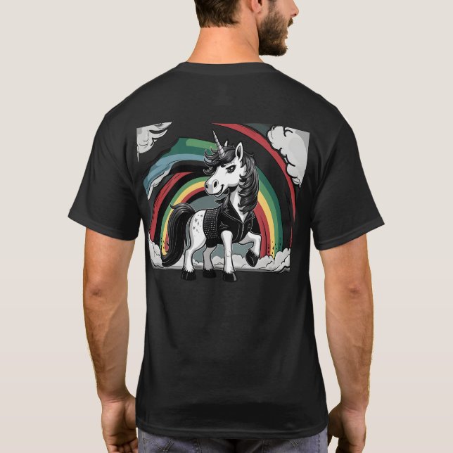 Camiseta Gran Personalizado Metalizado Unicornio con vibrac (Reverso)