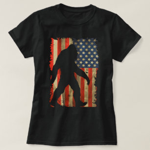 Camiseta Gran pie creo que Sasquatch Patriota Bandera estad