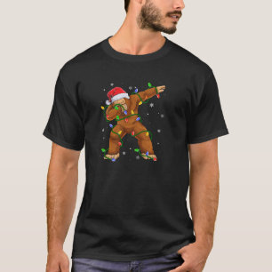Camiseta Gran pie de árbol de navidad Santa Dab enciende di