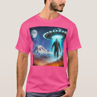 Camiseta Gran Pie En Un Montaña Rainiero Que Está Siendo Ví