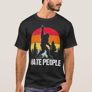 Camiseta Gran pie odio a la gente Dedo medio Sasquatch Ret