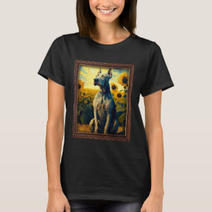 Camiseta Gran pintura de danés Flor de girasol Mamá Flor Fl