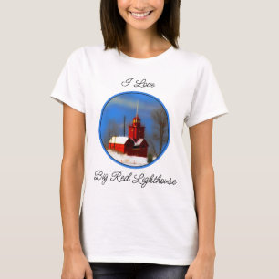 Camiseta Gran pintura de faro rojo - Arte original