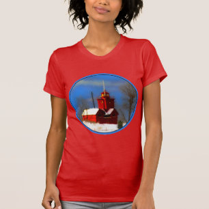 Camiseta Gran pintura de faro rojo - Arte original