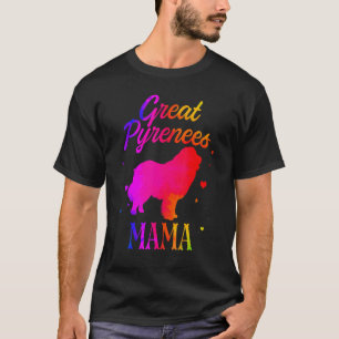 Camiseta Gran Pirineo Mamá Vieja Colorida Perro Mamá