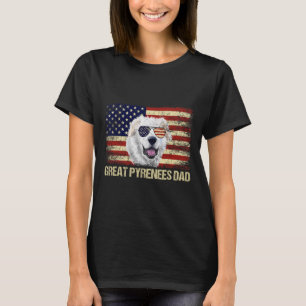 Camiseta Gran Pirineo Vintage Papá Bandera Estadounidense U