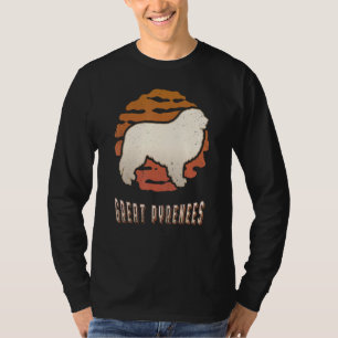 Camiseta Gran Pirineo Vintage Retro Clásico Perro Atardecer