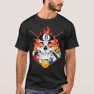 Camiseta Gran Piscina Billiards Player Skull Billiard Cual