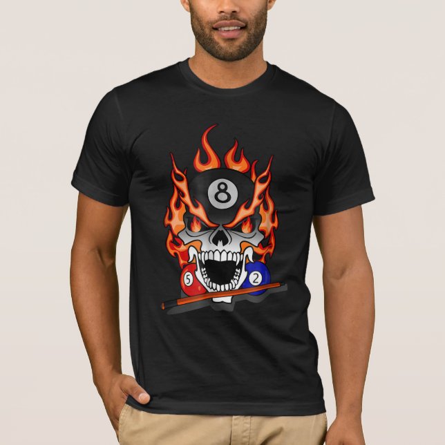 Camiseta Gran Piscina Billiards Skull & Gift (Anverso)