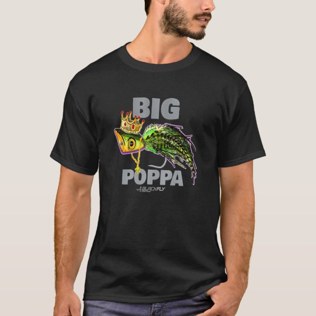 Camiseta Gran Poppa Bass Poppers Fly Fishing By Black Fly (Anverso)