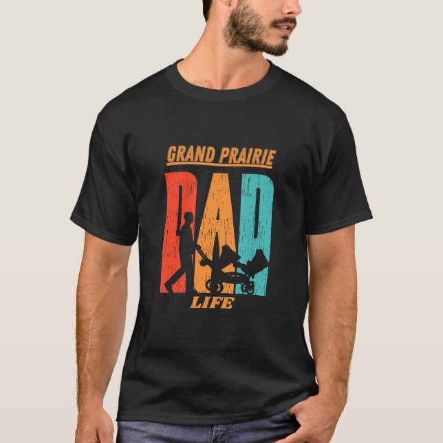 Camiseta Gran Prairie Nativo Bandera Estatal Funny Padre Pa (Anverso)