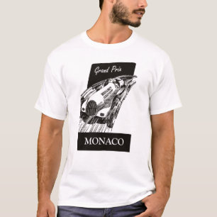 Camiseta Gran Premio Retro de los Race Car Mónaco de los añ