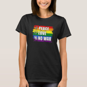 Camiseta Gran Presente Paz Amor No Guerra Arcoiris Grunge F
