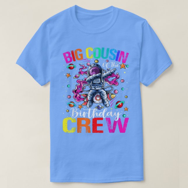 Camiseta Gran primo de la tripulación de cumpleaños planeta (Diseño del anverso)