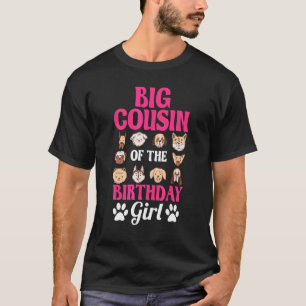 Camiseta Gran Primo Del Chica De Cumpleaños Perro Paw Bday