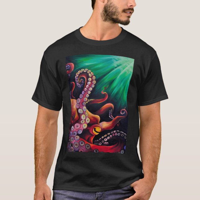 Camiseta Gran pulpo rojo (Anverso)