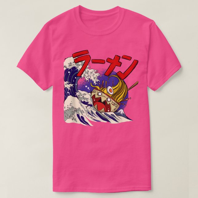 Camiseta Gran Ramen De La Comida Japonesa Kanagawa Kaiju Ka (Diseño del anverso)