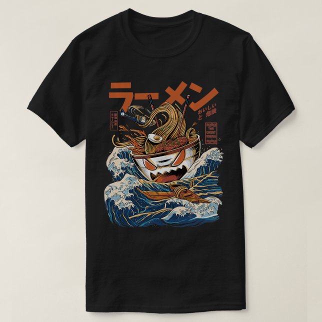 Camiseta Gran Ramen de la comida japonesa Kanagawa Kaiju Ka (Diseño del anverso)