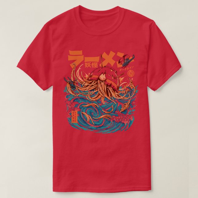 Camiseta Gran Ramen oscuro de Kanagawa (Diseño del anverso)