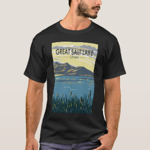 Camiseta Gran Salt Lake Utah Viaje Art Vintage