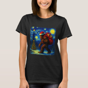 Camiseta Gran Santa Navidad Estrella Noche Sasquatch Furgon