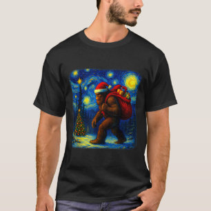 Camiseta Gran Santa Navidad Estrella Noche Sasquatch Furgon