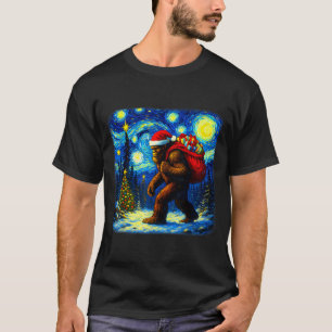 Camiseta Gran Santa Navideño Estrella Nocturna Sasquatch Fu