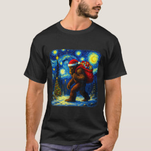 Camiseta Gran Santa Navideño Noche Estrellada Sasquatch Fur
