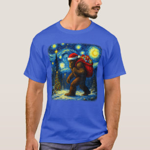 Camiseta Gran Santa Navideño Noche Estrellada Sasquatch Fur