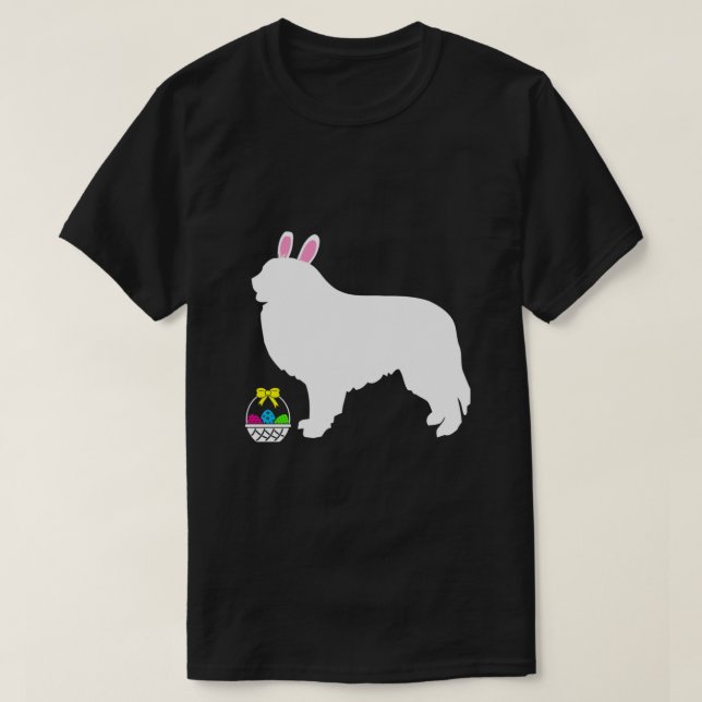 Camiseta Gran Sihouette de Perro Bunny de Pascua en los Pir (Diseño del anverso)