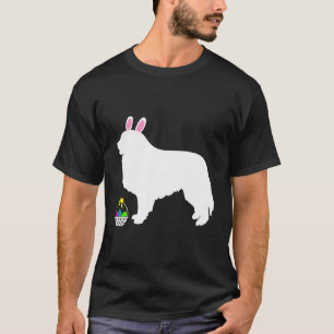 Camiseta Gran Sihouette de Perro Bunny de Pascua en los Pir