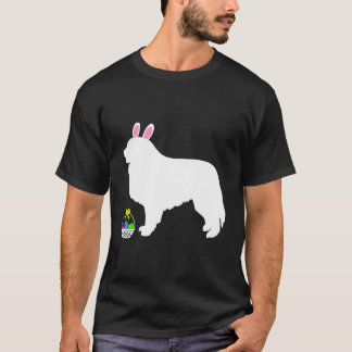 Camiseta Gran Sihouette de Perro Bunny de Pascua en los Pir