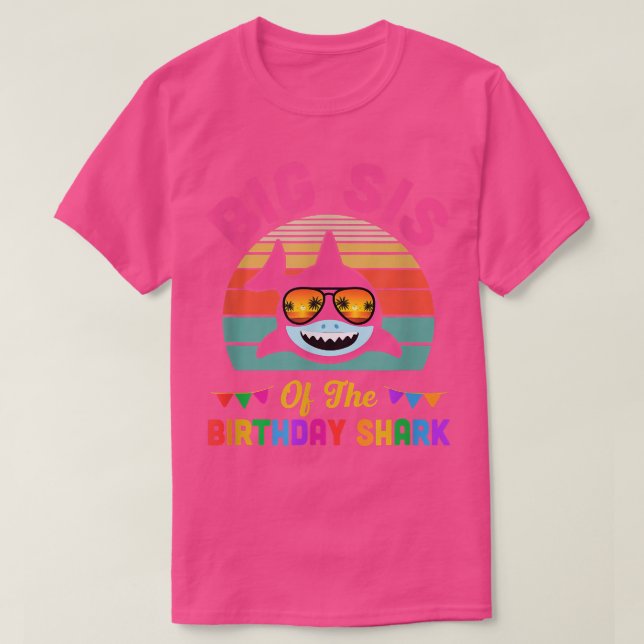 Camiseta Gran Sis De La Hermana Del Cumpleaños Del Tiburón  (Diseño del anverso)