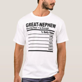 Camiseta Gran sobrino Personalizado de datos sobre nutrició